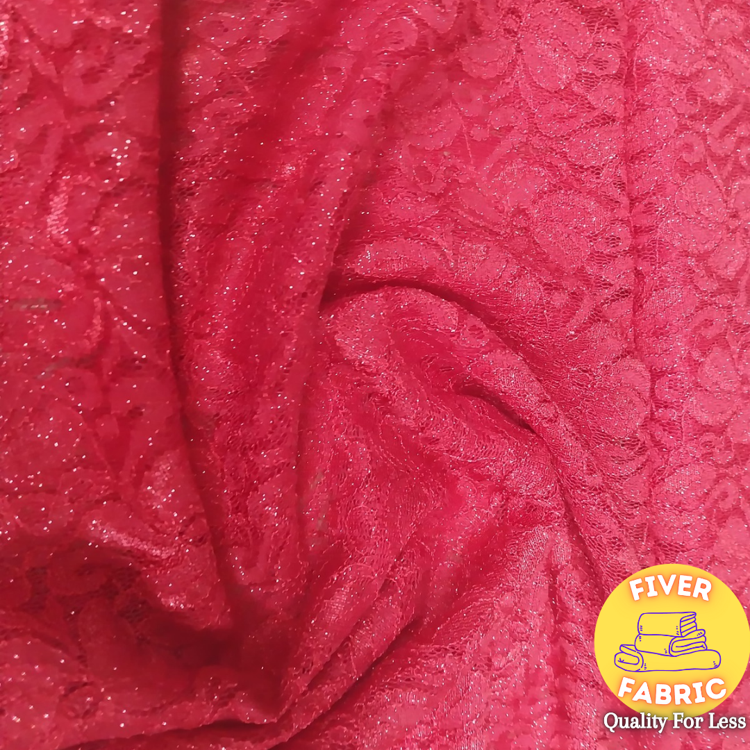 Red glitter lace