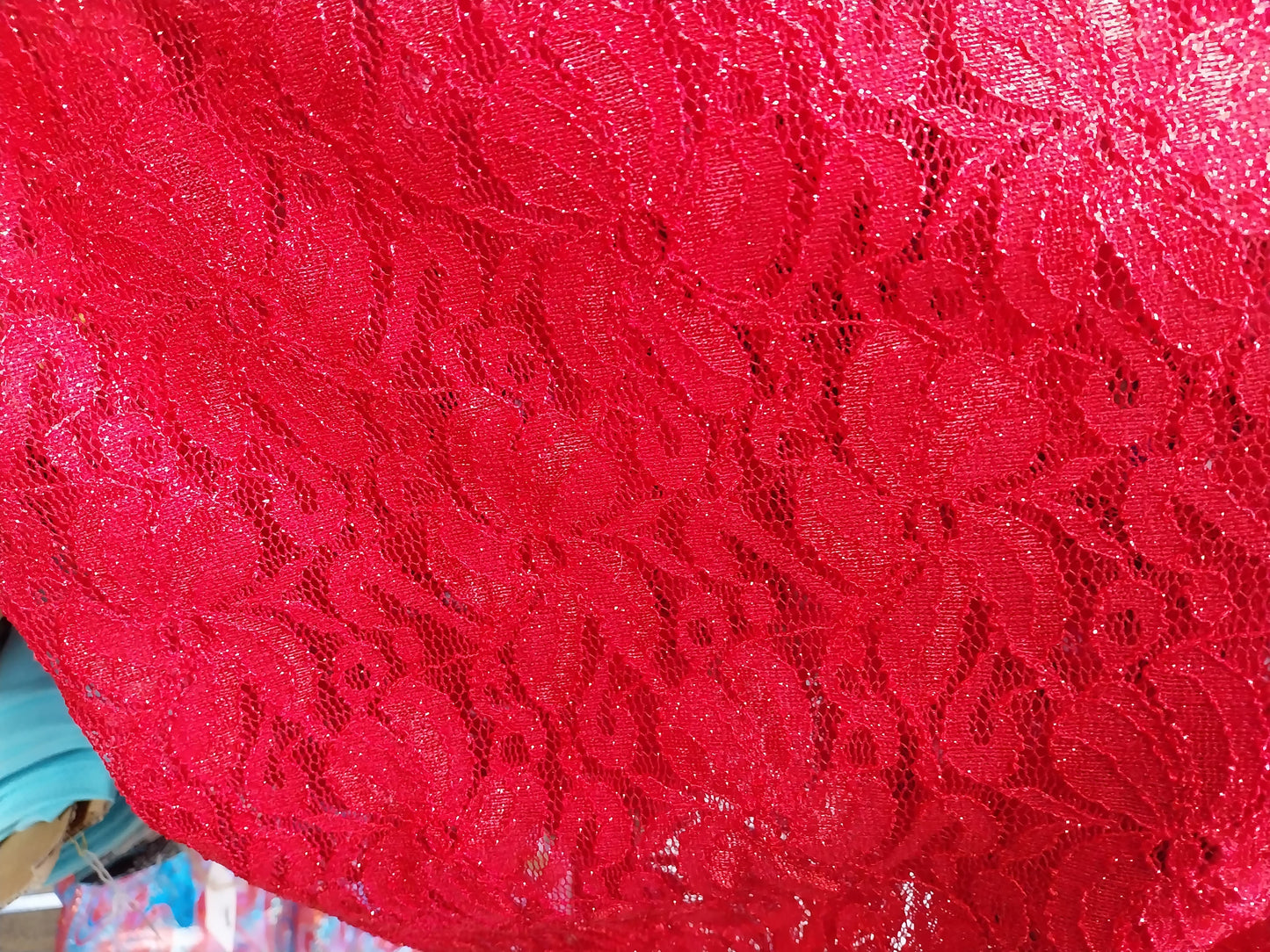 Red glitter lace