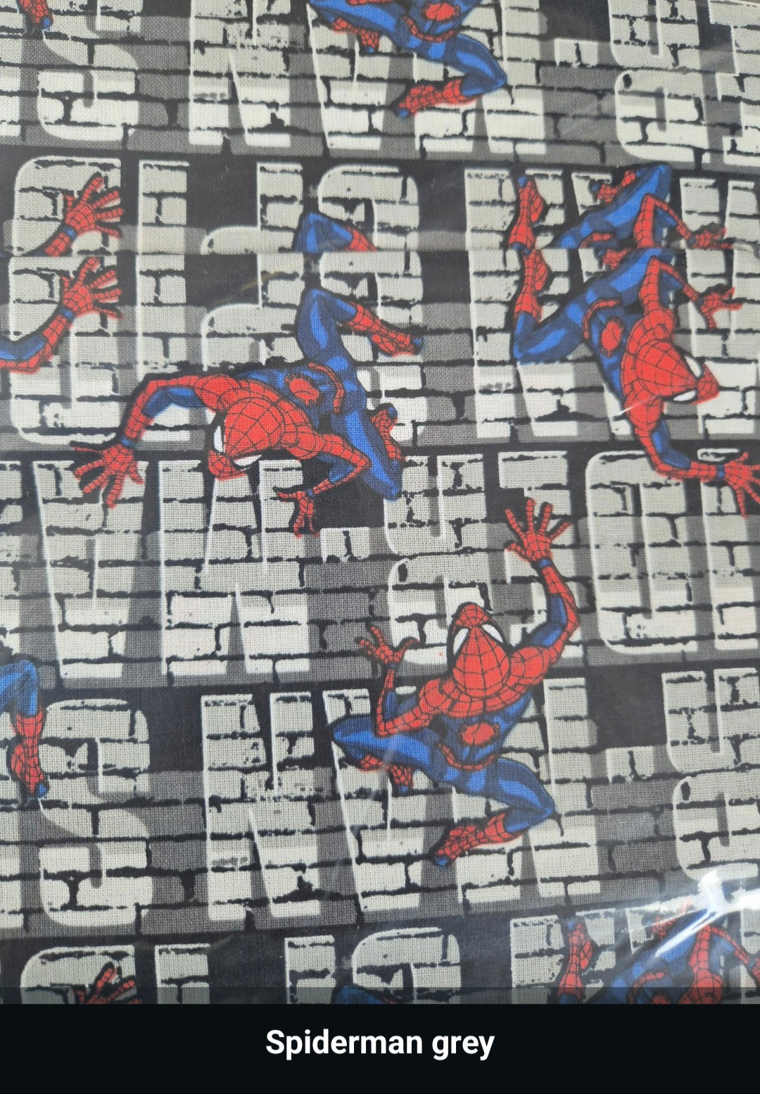 100% cotton Spiderman grey
