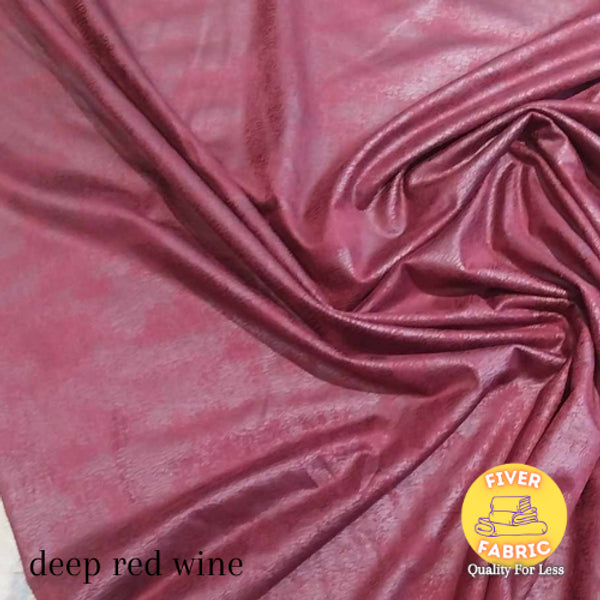 deep red wine foil suede jersey