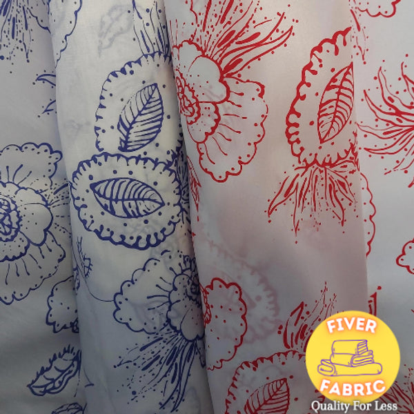 Polyester no stretch flower/fruity print