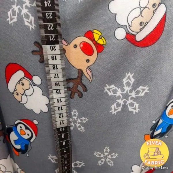 Santa's surprise on sliver knit jersey