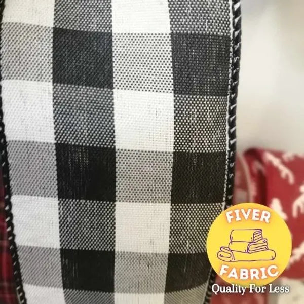 Black and white gingham ribbon