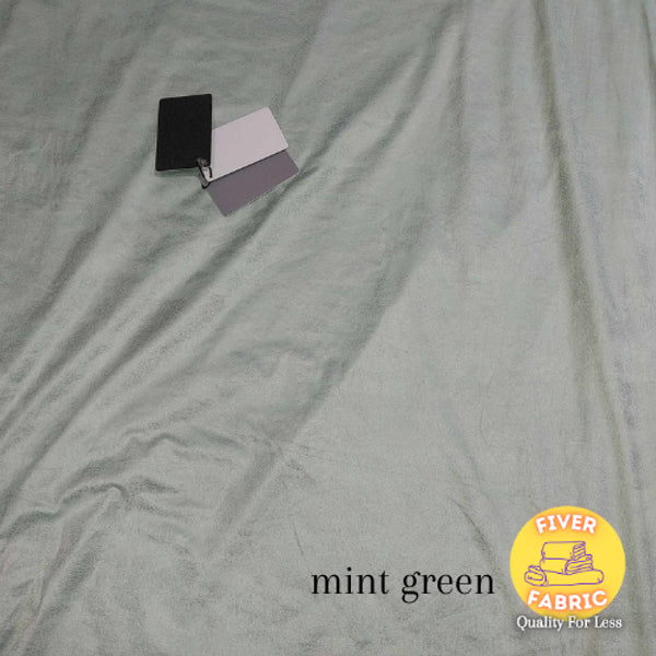 mint green foil suede jersey