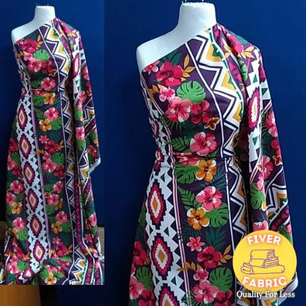 Flower Aztec dress fabric