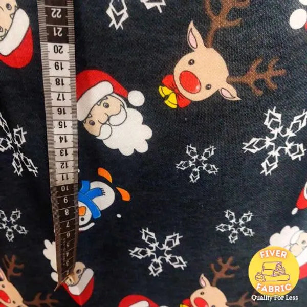 Santa's surprise on black knit jersey