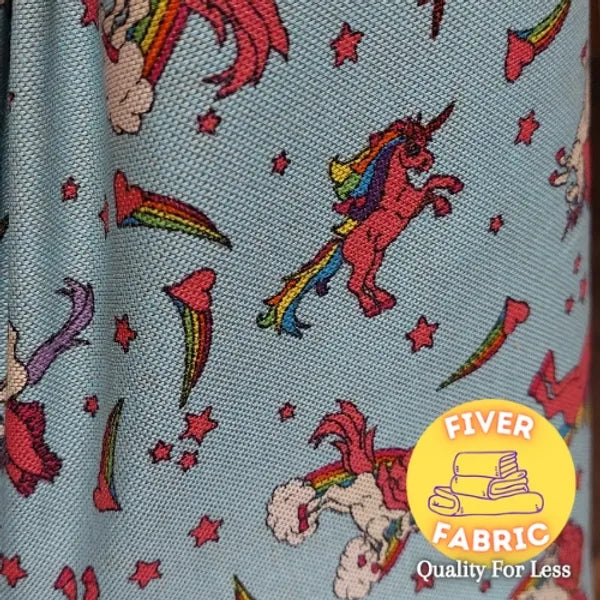 Unicorn rainbow canvas blue