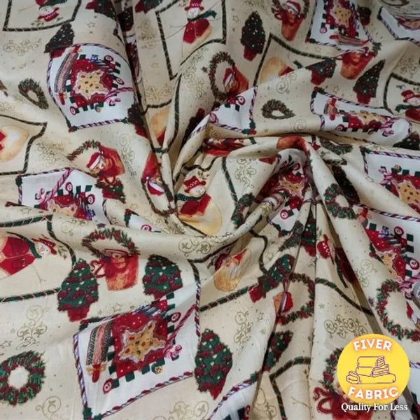 Snowman and bears Christmas Cotton