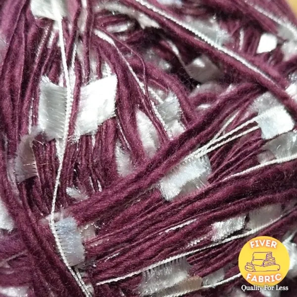 Burgundy and silver wool