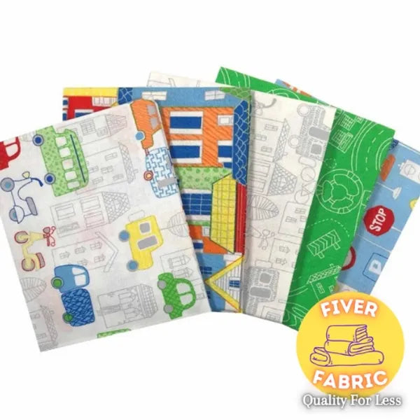Cars and traffic FQ bundle (pack of 5)