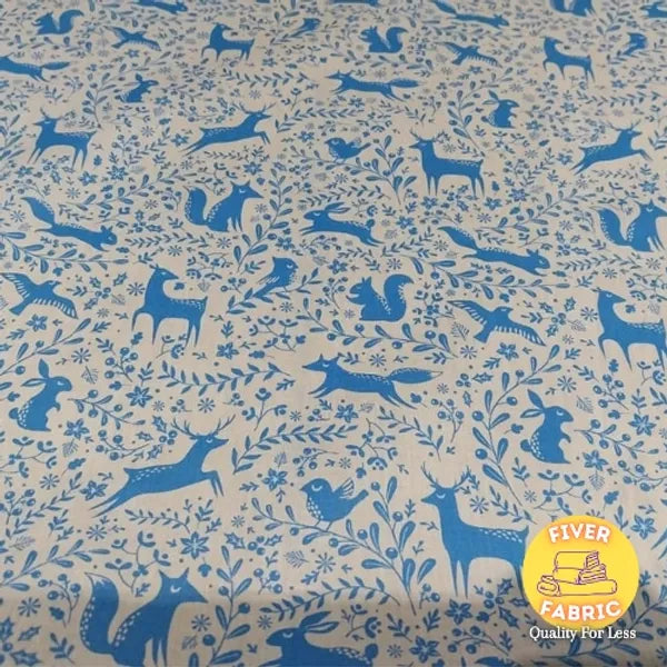 Blue woodland animals