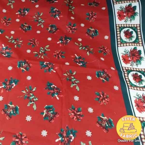 Holly & Bells Double Border Cotton