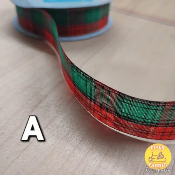 1 inch wide tartan ribbons
