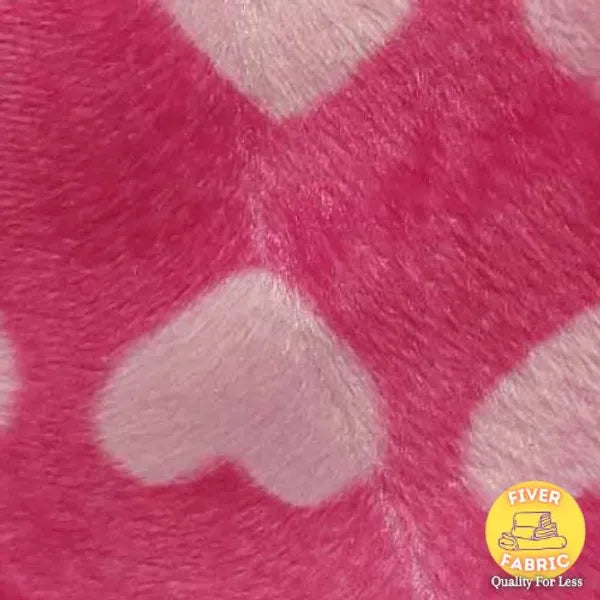 Hearts pink micro fur