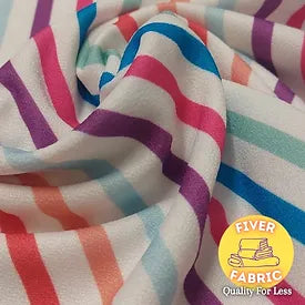 Multi colour stripe scuba crepe