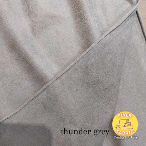 thunder grey foil suede jersey