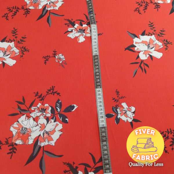 beautiful floral Liverpool crepe / light scuba