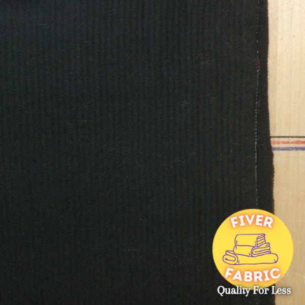 Black ribbed wool mix