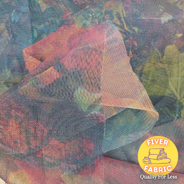 Multicolor splash floral mesh