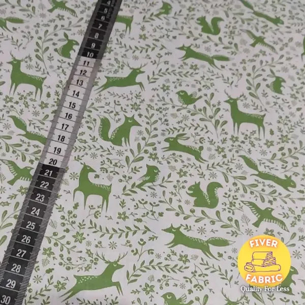 Green woodland animals