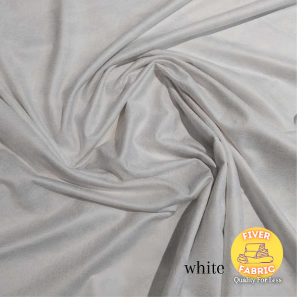 white foil suede jersey