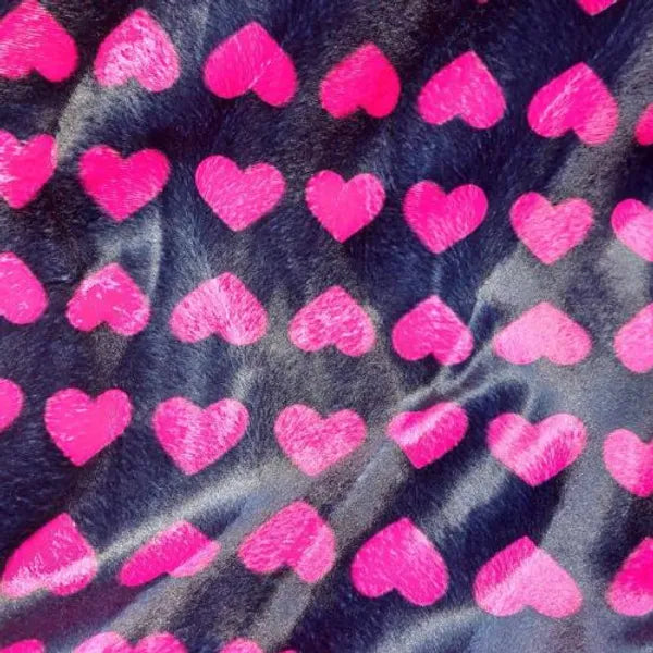 Hearts navy micro fur