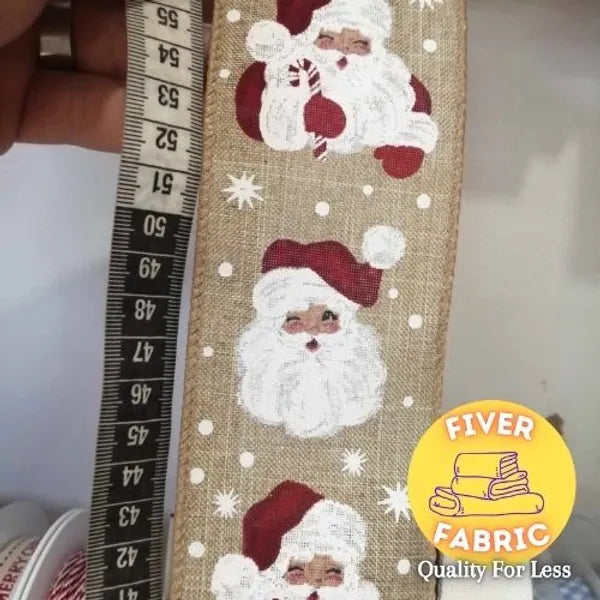 Santa faces ribbon