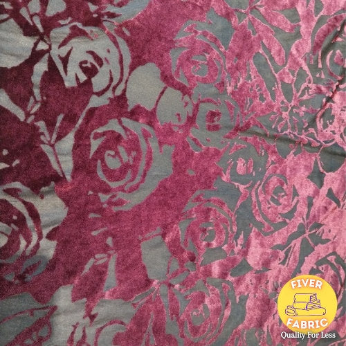Printed Rose's burnout Velour 2 colours to choose from