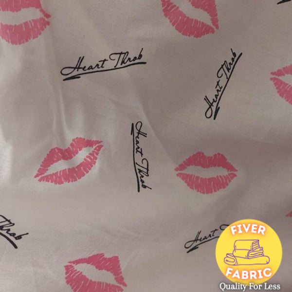Lips (heart throb) 100% Cotton