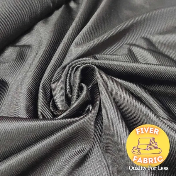 Black Ribbed Poly Jersey