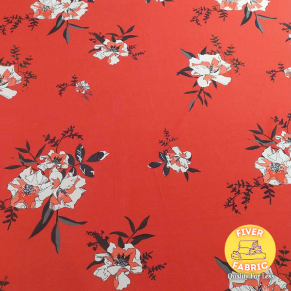 beautiful floral Liverpool crepe / light scuba