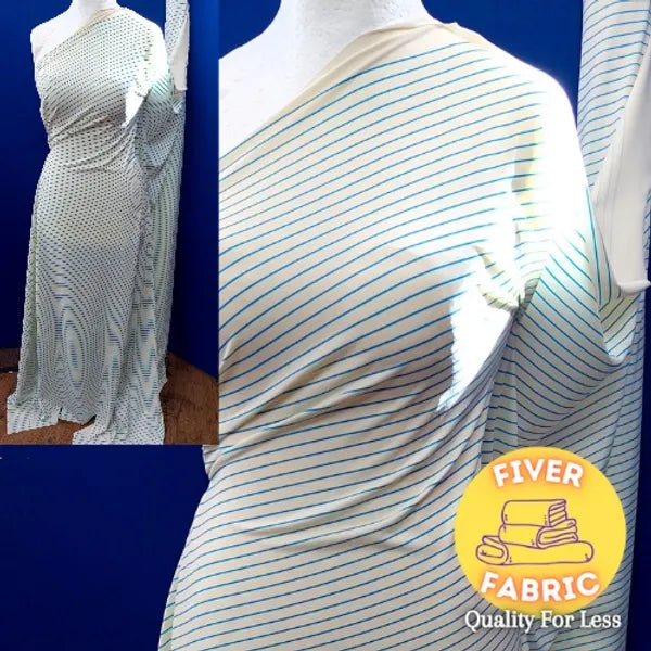 Light blue and white striped lycra