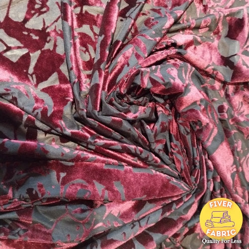 Printed Rose's burnout Velour 2 colours to choose from