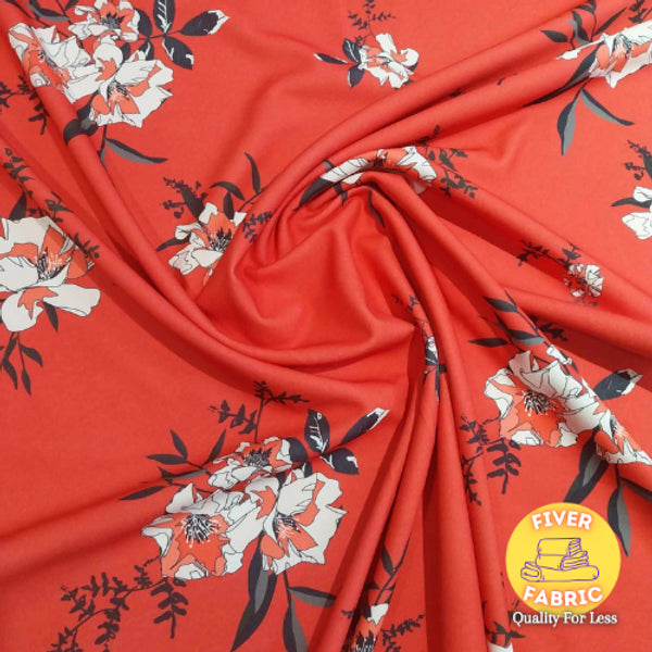 beautiful floral Liverpool crepe / light scuba