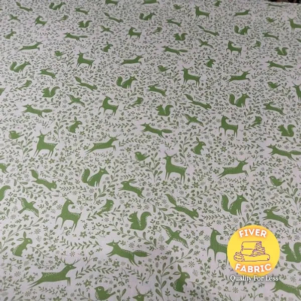 Green woodland animals