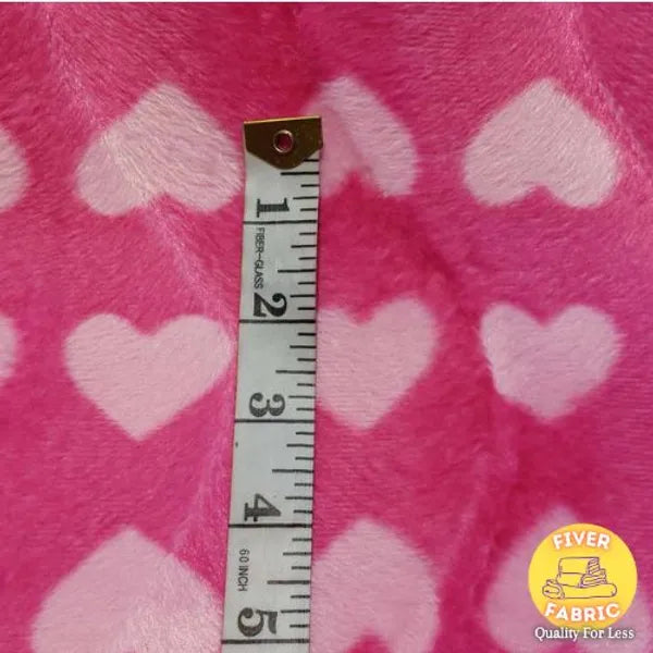 Hearts pink micro fur