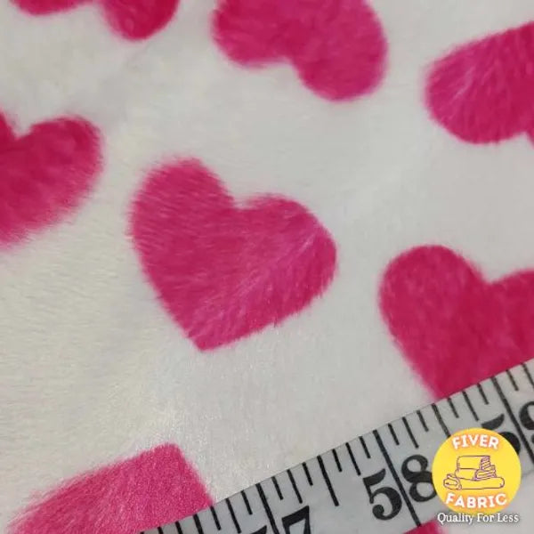 Hearts white micro fur