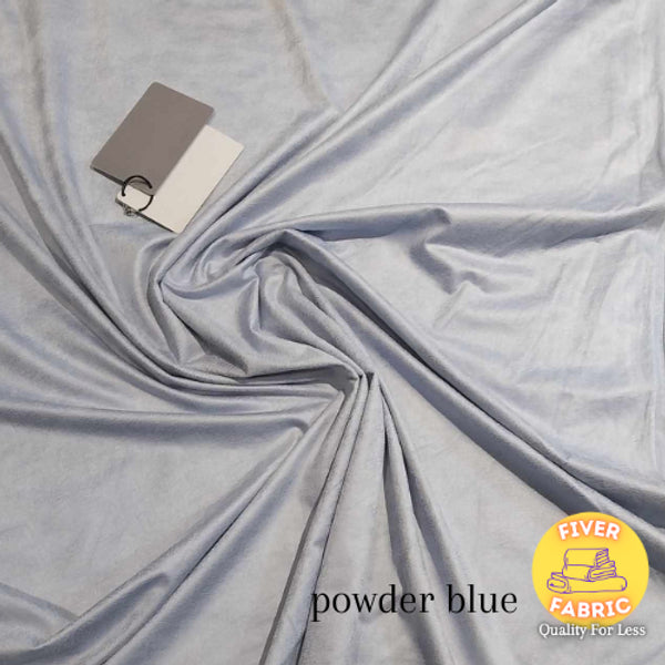 powder blue foil suede jersey