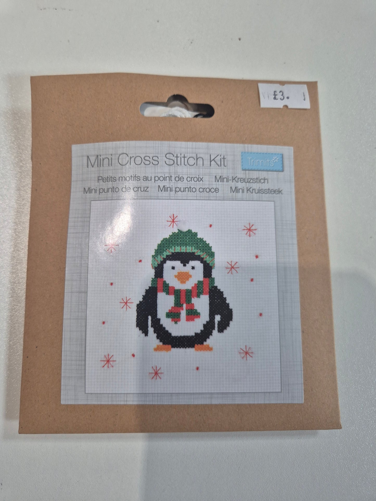 Penguin cross stitch kit