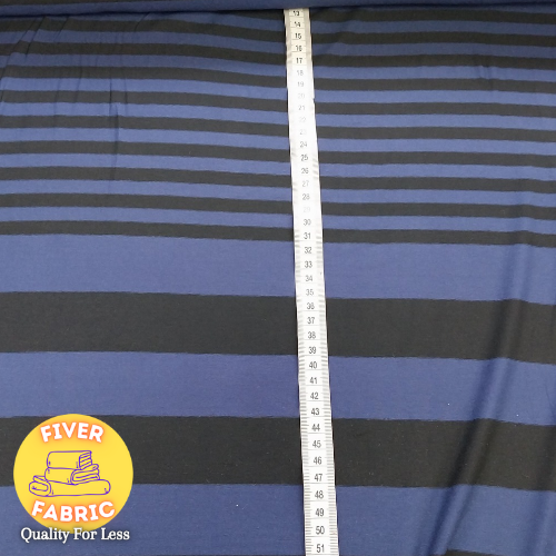 Blue and black stripe cotton jersey