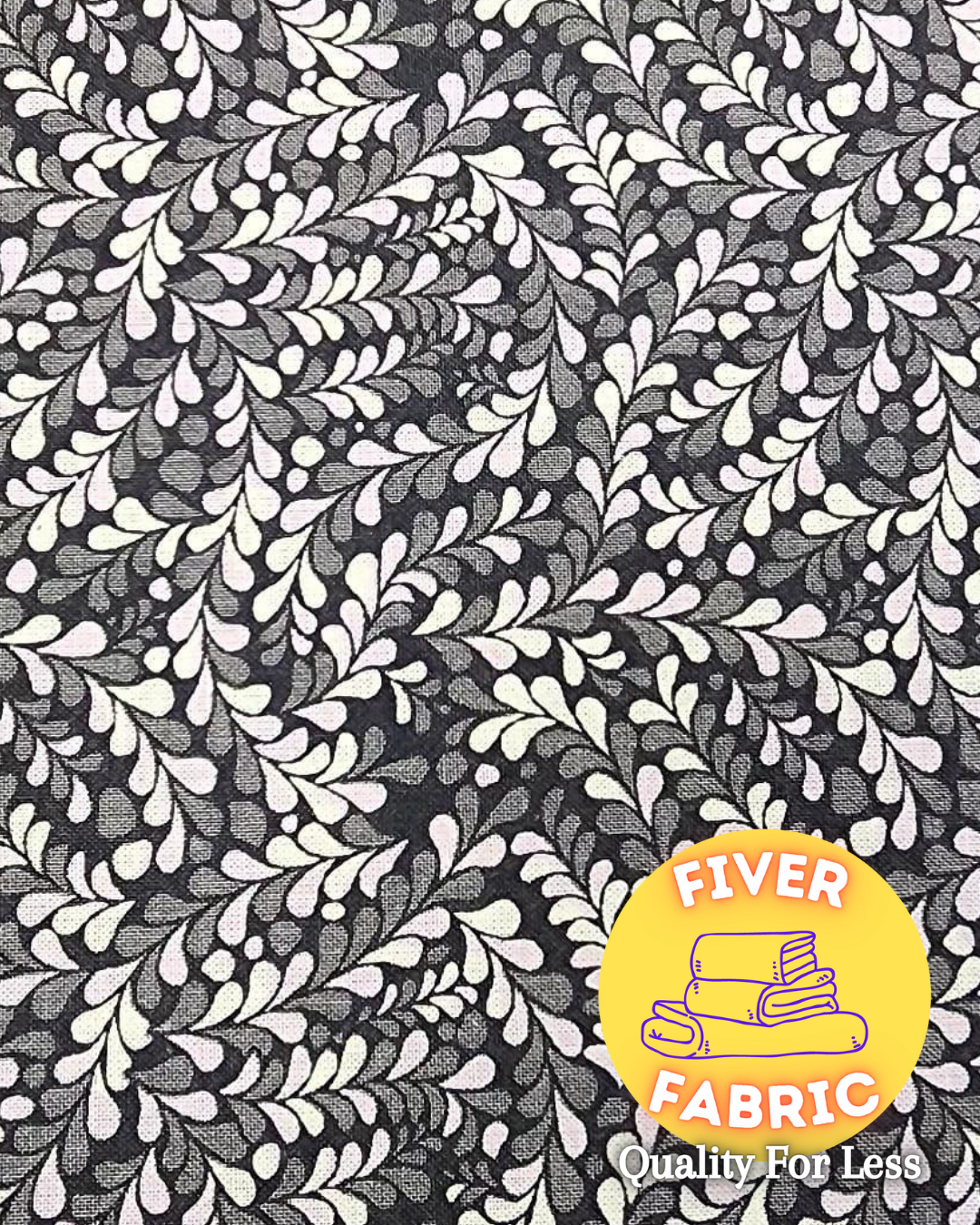 Grey, black, white leaves cotton