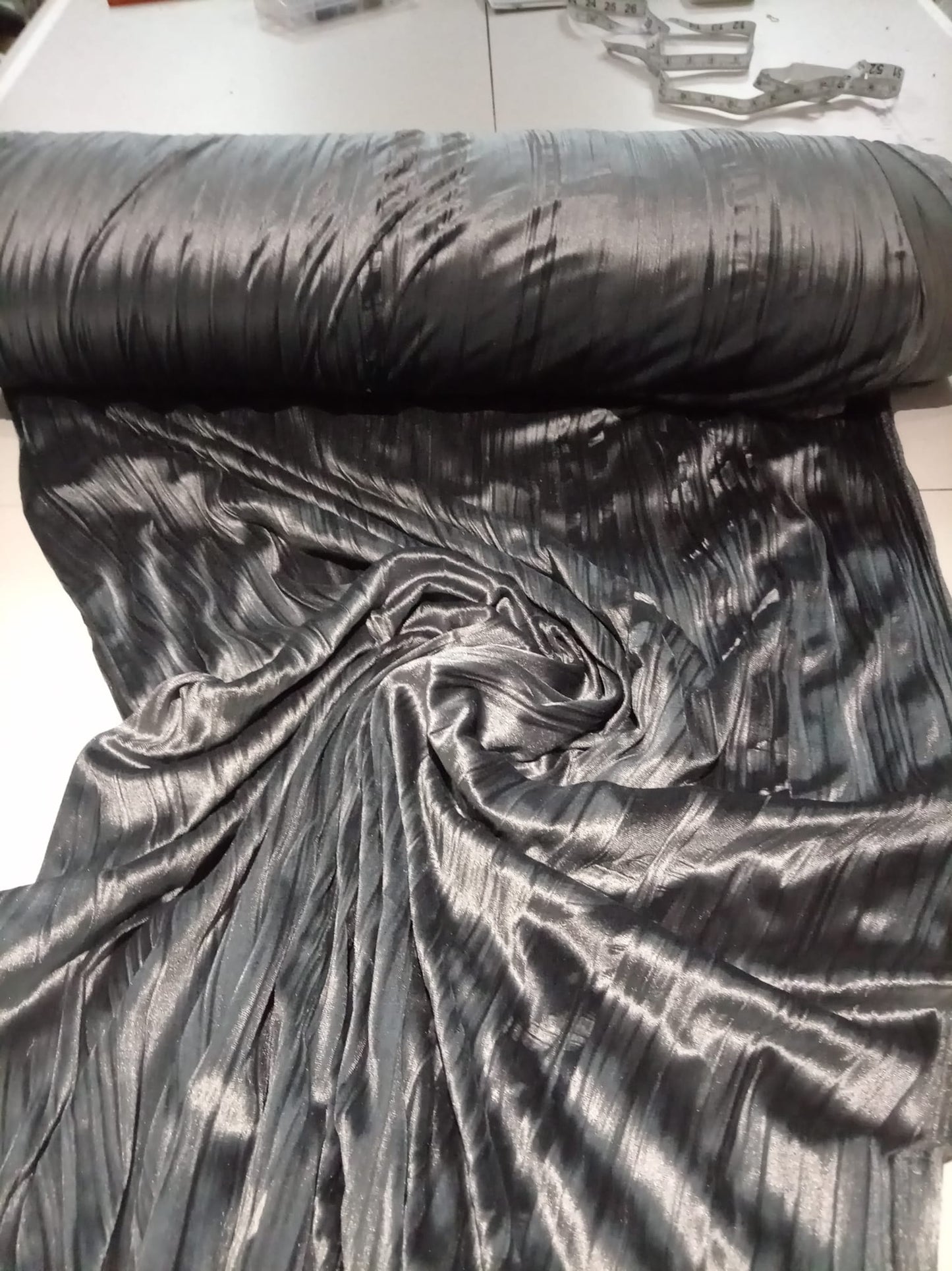 Grey textured velour velvet