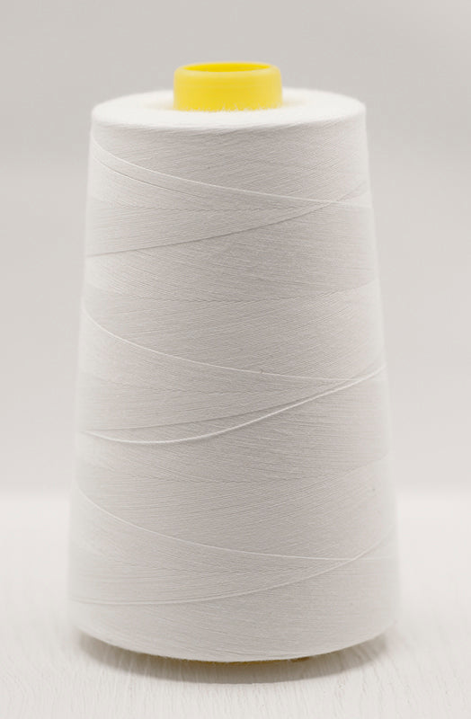 White overlocker cone of thread