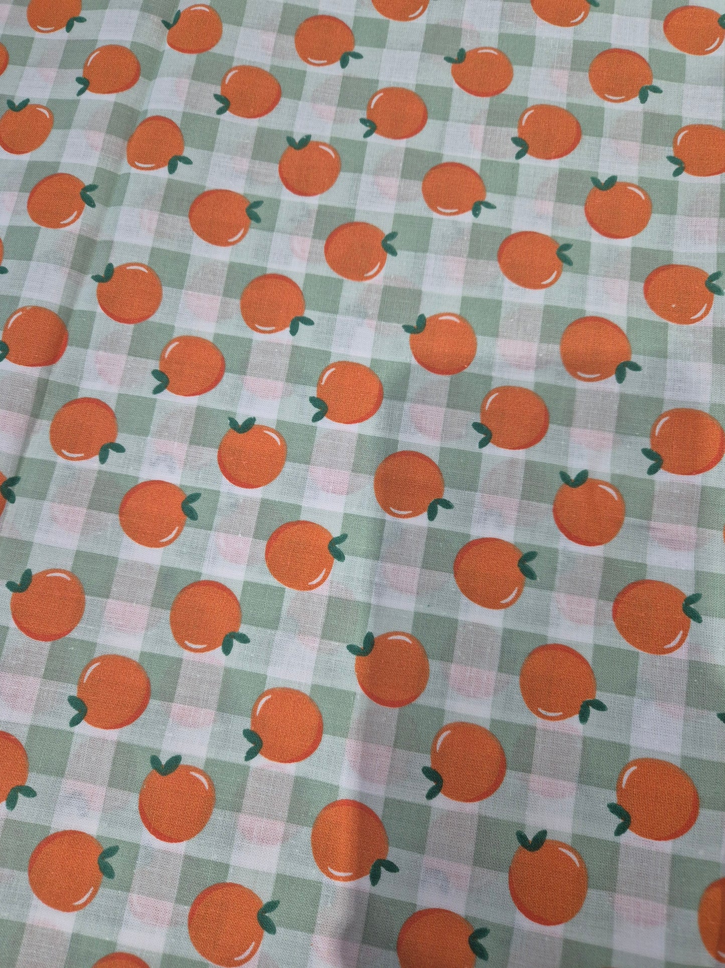 Apples check cotton (green)