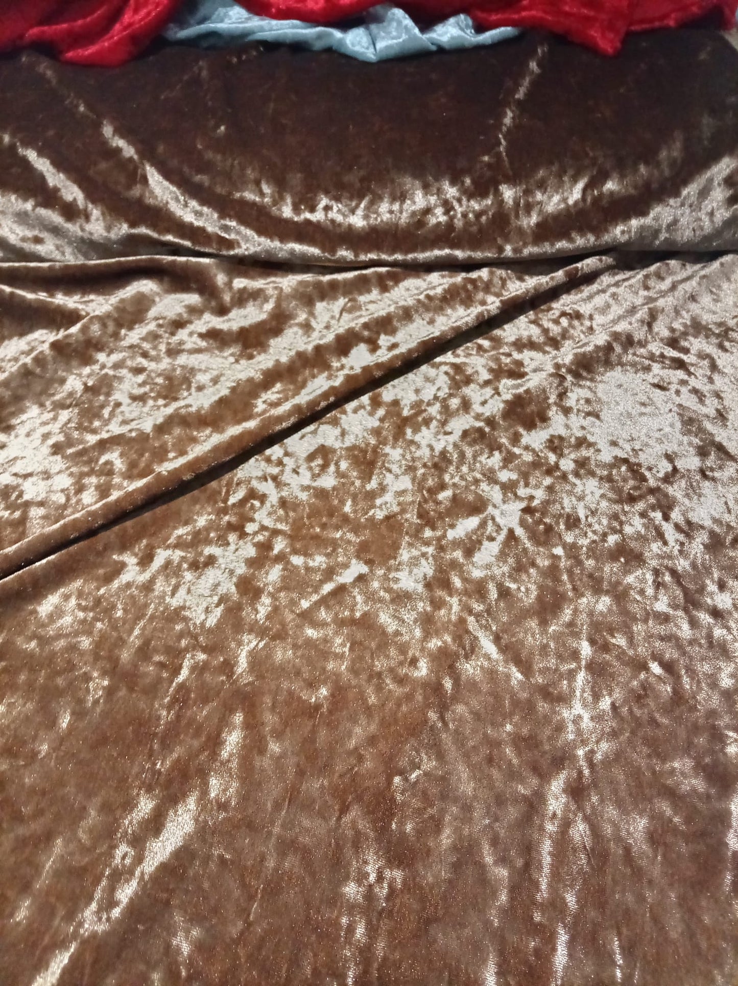 Brown crushed velvet velour