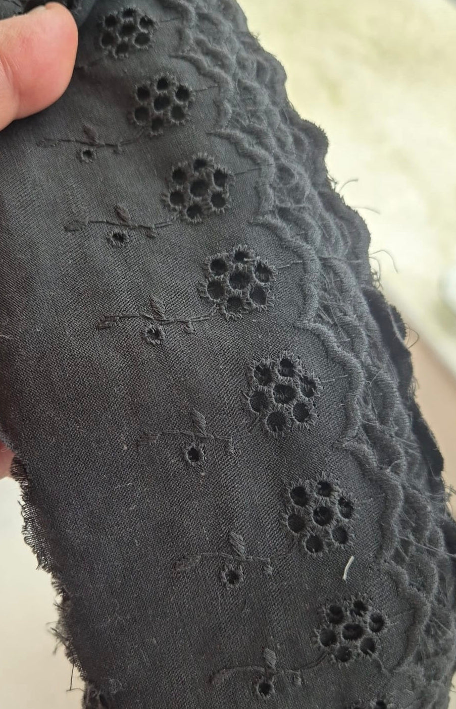 3 inch wide broderie anglaise black
