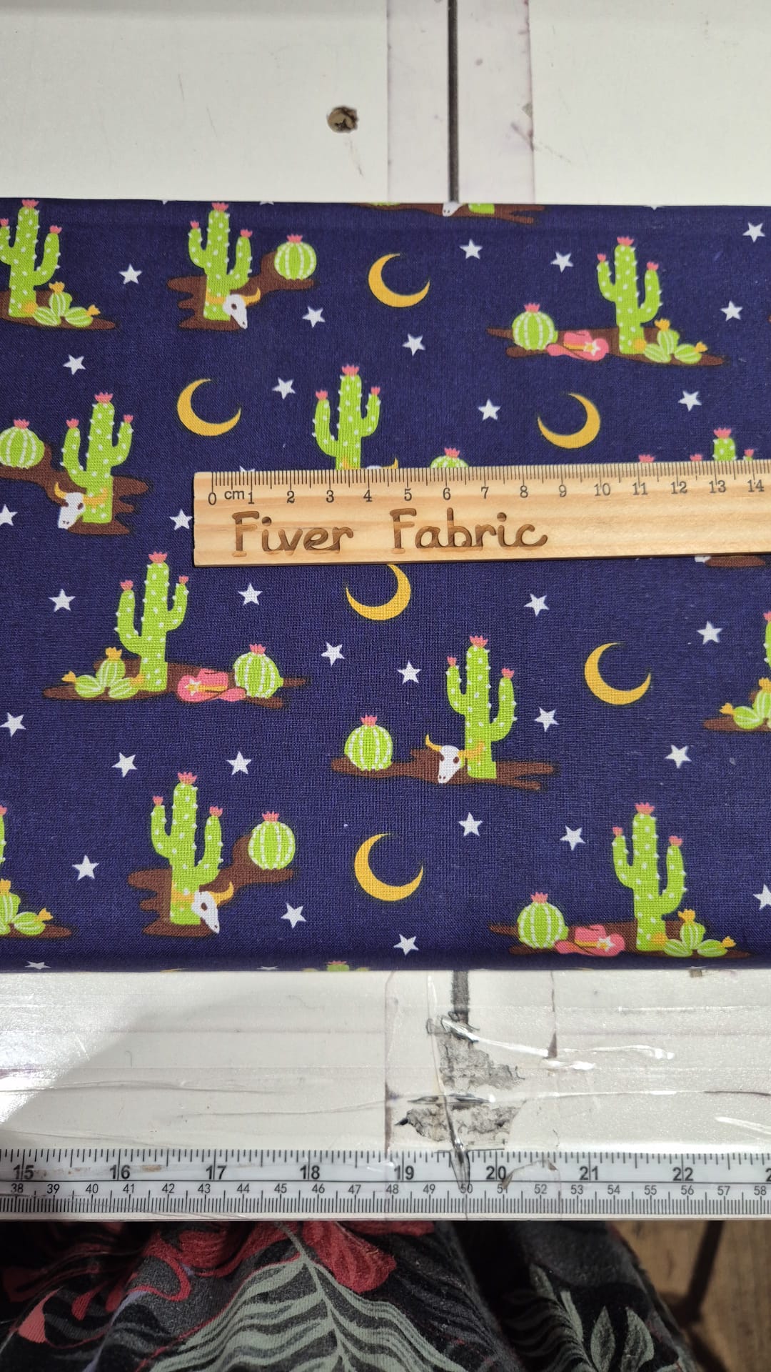 100% cotton cactus night on navy