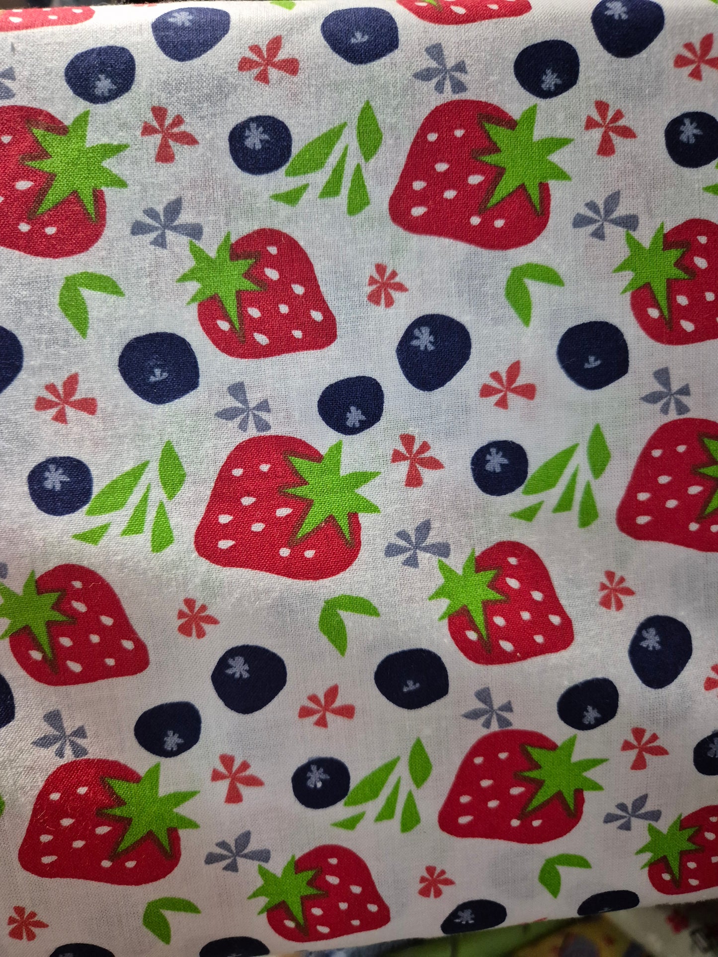 Strawberry and Blueberry 100% cotton