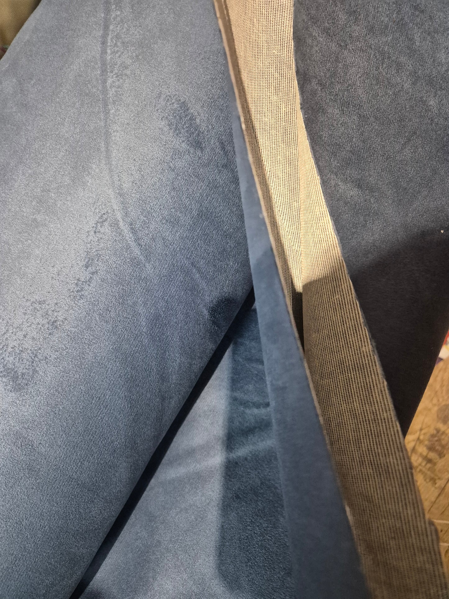 Soft dark blue upholstery