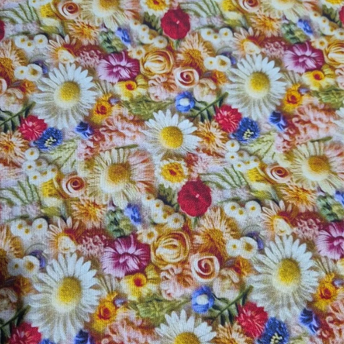 100% cotton 3D summer flowers